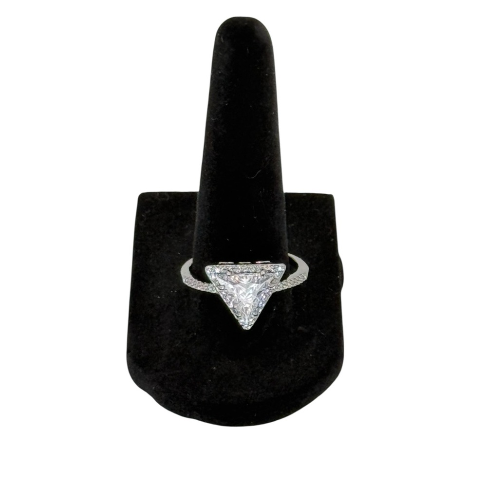Bomb Party Ring "Girl Boss Unicorn" Diamond CZ on Hematite Plating Size 10